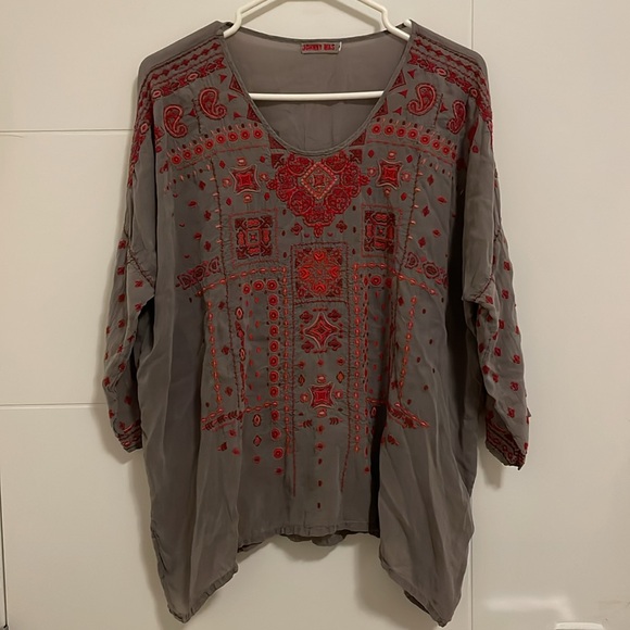 Johnny Was Amaru Embroidered Blouse - Picture 2 of 9